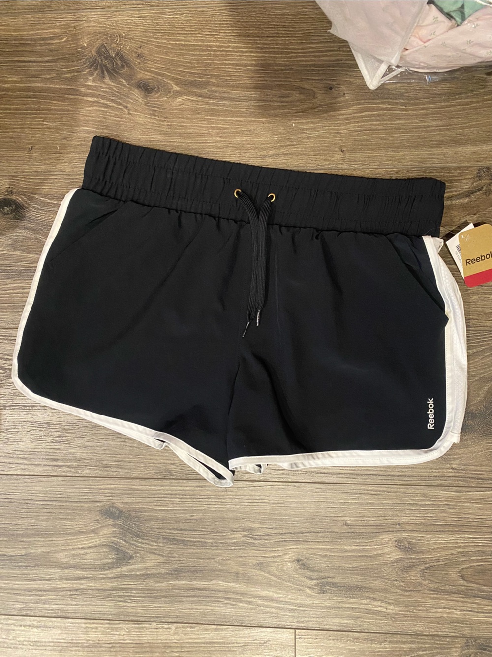 Reebok Black Shorts with White Trim